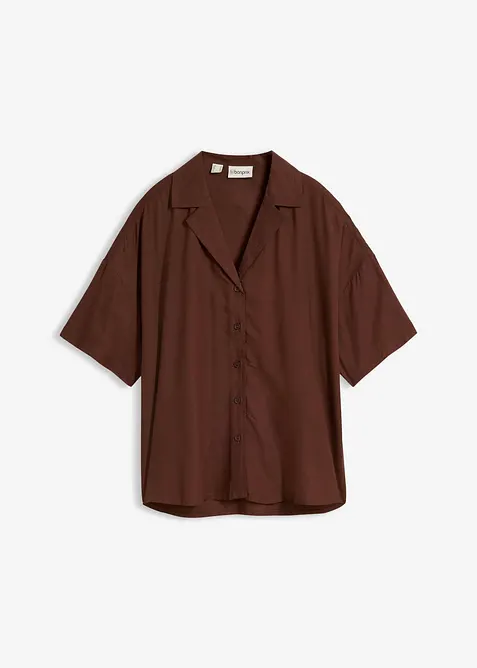 Kort&auml;rmad blus av mjuk viskosmix, bonprix