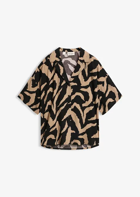 Kort&auml;rmad blus av mjuk viskosmix, bonprix