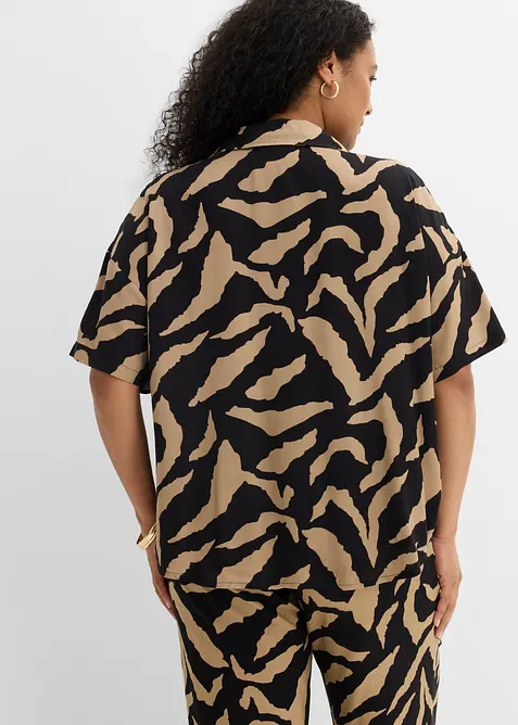 Kort&auml;rmad blus av mjuk viskosmix, bonprix