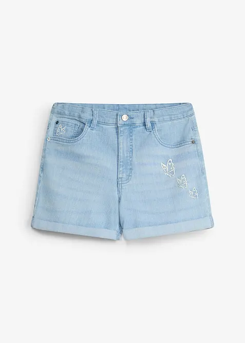 Jeansshorts med Mid Waist och ekologisk bomull, bonprix