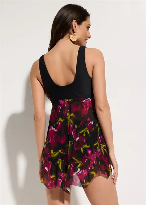L&aring;ng tankini med m&ouml;nstrat n&auml;tmaterial (2 delar), bonprix