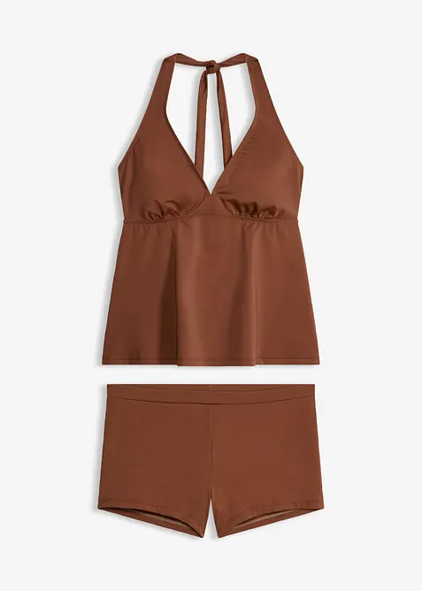 Tankini med halterneck och badbyxa i hipstermodell (2 delar), bonprix