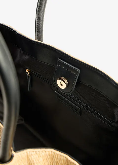 Shoppingv&auml;ska med halmlook, bonprix