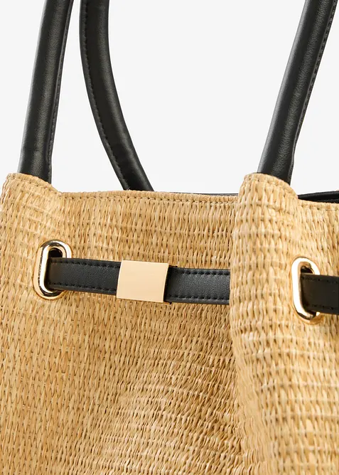 Shoppingv&auml;ska med halmlook, bonprix