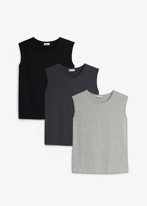 Linne med ekologisk bomull (3-pack), bonprix