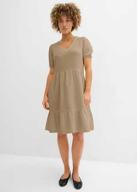 Oversized kl&auml;nning i bomullsmuslin, bonprix