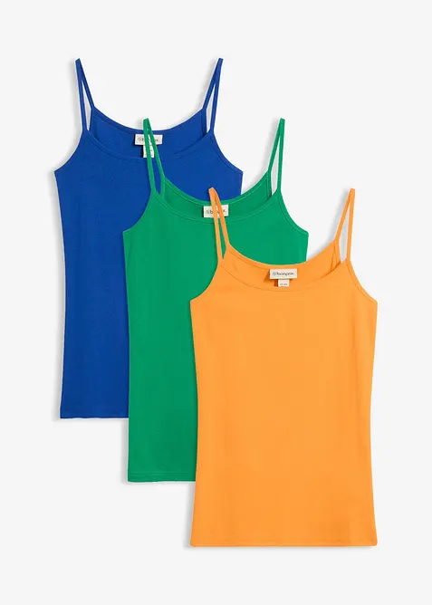 Linne med smala axelband (3-pack), bonprix