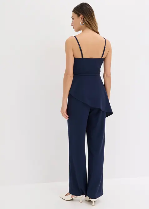 Jumpsuit med axelband och spetsapplikation, bonprix