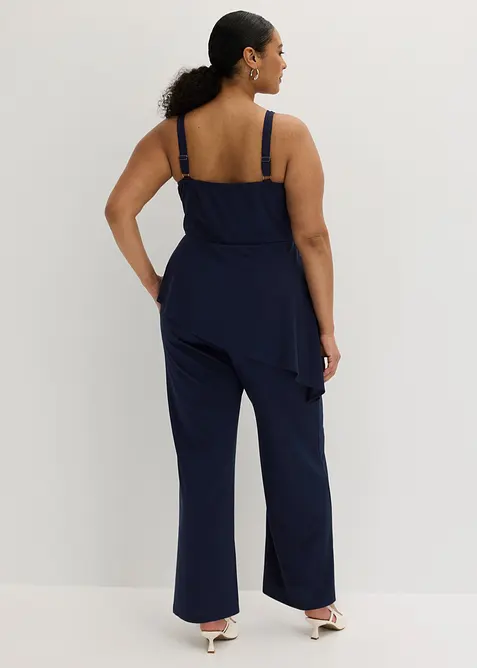 Jumpsuit med axelband och spetsapplikation, bonprix