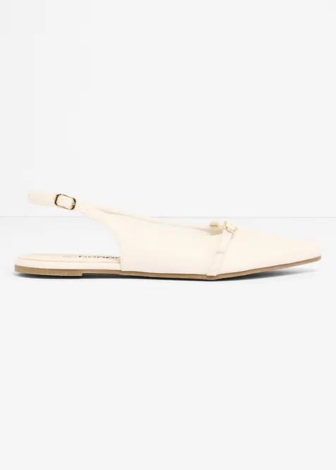 Ballerinasko med slingback och dekorativ rem, bonprix