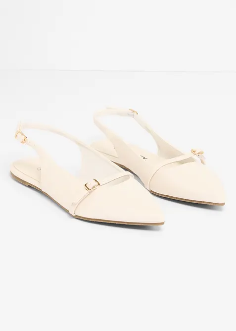 Ballerinasko med slingback och dekorativ rem, bonprix