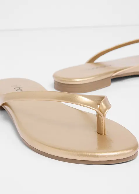 Flip flop-sandal med metallic-look, bonprix
