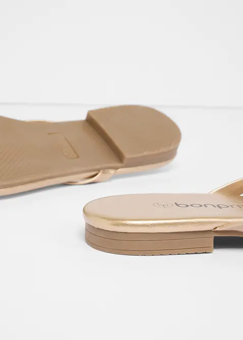 Flip flop-sandal med metallic-look, bonprix
