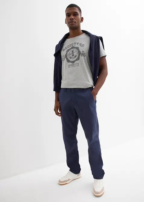 Chinos i linneblandning, normal passform, raka ben, bonprix