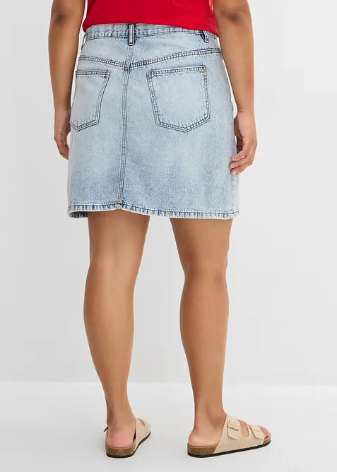Jeanskjol med asymmetrisk midja, bonprix