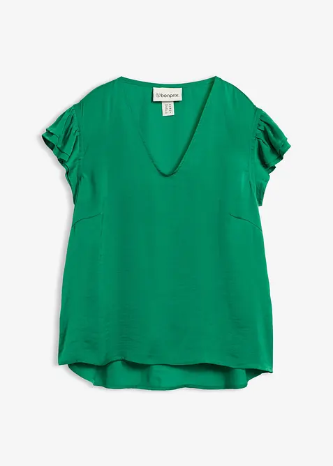 Blus med volanger, bonprix