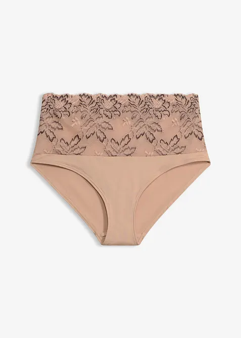 Hipstertrosa med h&ouml;g midja och skir spets, bonprix