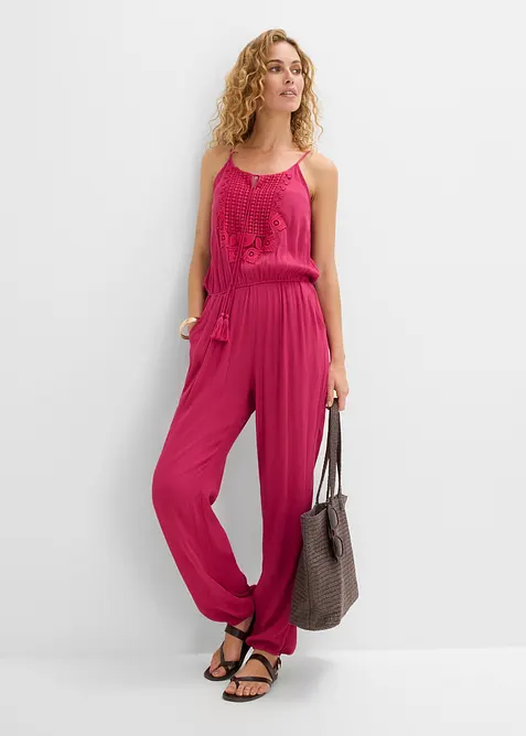 Jumpsuit i viskosmaterial med struktur, bonprix