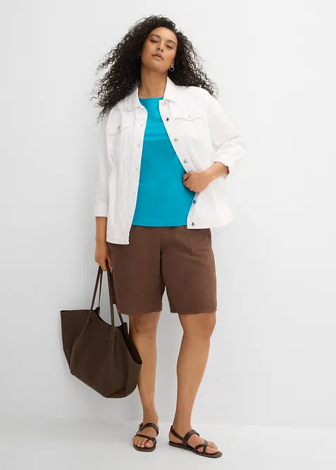 Dra p&aring;-shorts av muslin, bonprix