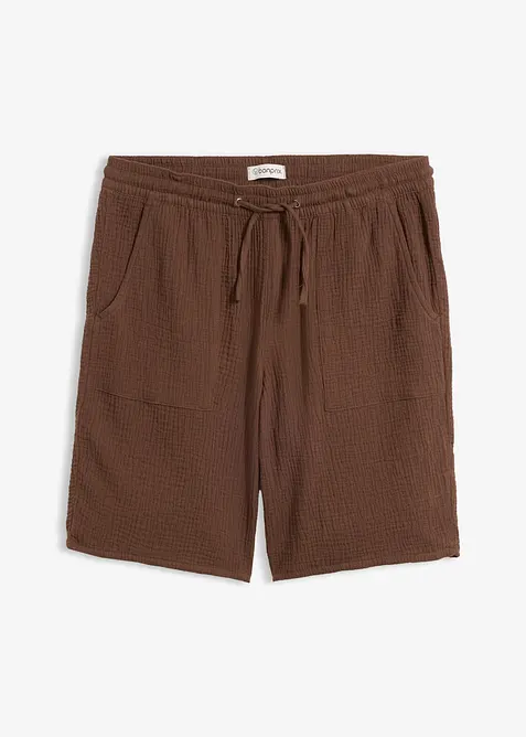 Dra p&aring;-shorts av muslin, bonprix