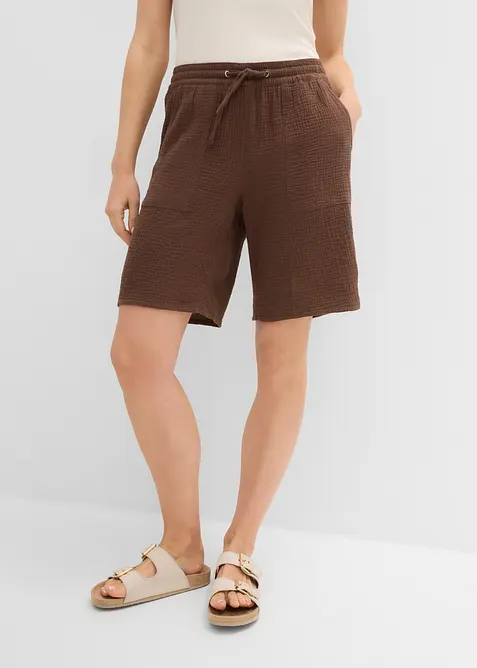 Dra p&aring;-shorts av muslin, bonprix