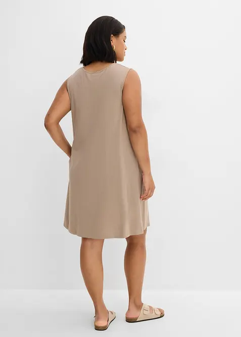 Kort A-linjeformad jerseykl&auml;nning, bonprix