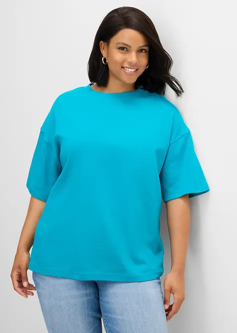 Oversizetopp av tjock jersey i ekologisk bomull, bonprix