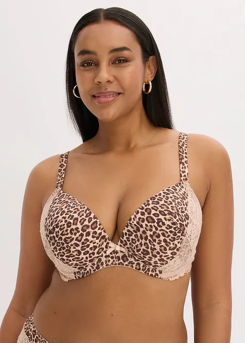 Formpressad BH med leopardm&ouml;nster, bonprix