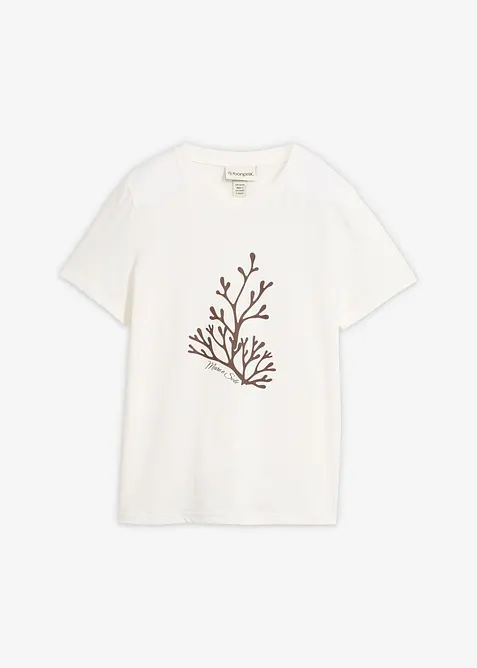 T-shirt med sidenandel och tryck, bonprix