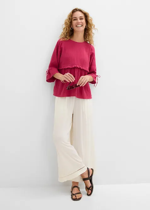 Blustopp av luftig muslin, bonprix