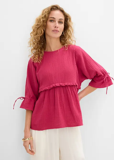 Blustopp av luftig muslin, bonprix