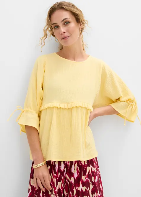Blustopp av luftig muslin, bonprix