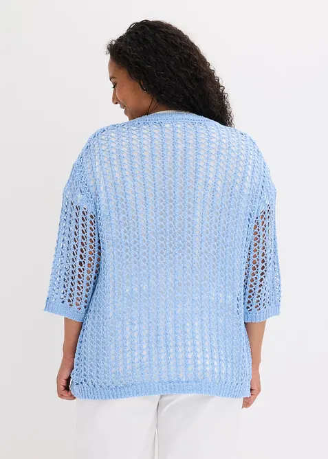 H&aring;lm&ouml;nstrad cardigan med paljetter, bonprix