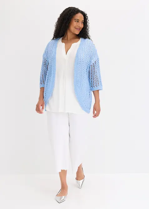 H&aring;lm&ouml;nstrad cardigan med paljetter, bonprix