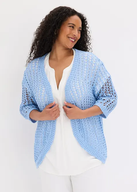 H&aring;lm&ouml;nstrad cardigan med paljetter, bonprix