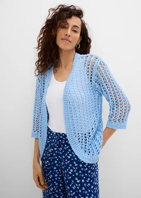 H&aring;lm&ouml;nstrad cardigan med paljetter, bonprix