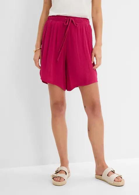 Dra p&aring;-shorts av viskos med struktur, bonprix
