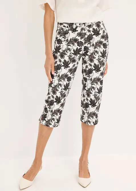 Capribyxa i bomullsstretch, bonprix