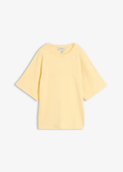 Ribbstickad topp i viskosmix, bonprix