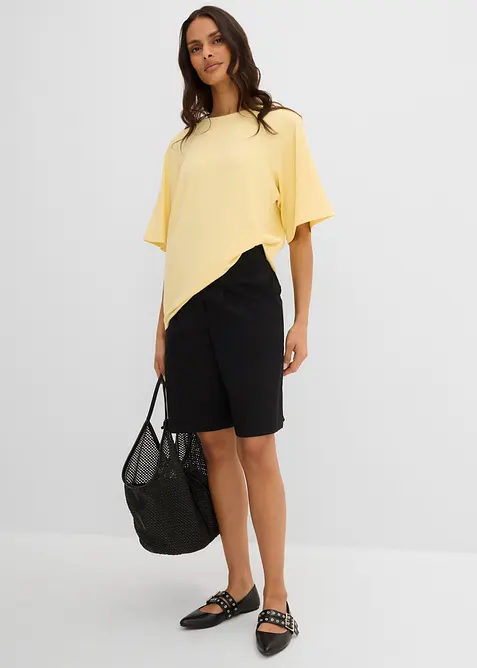 Ribbstickad topp i viskosmix, bonprix