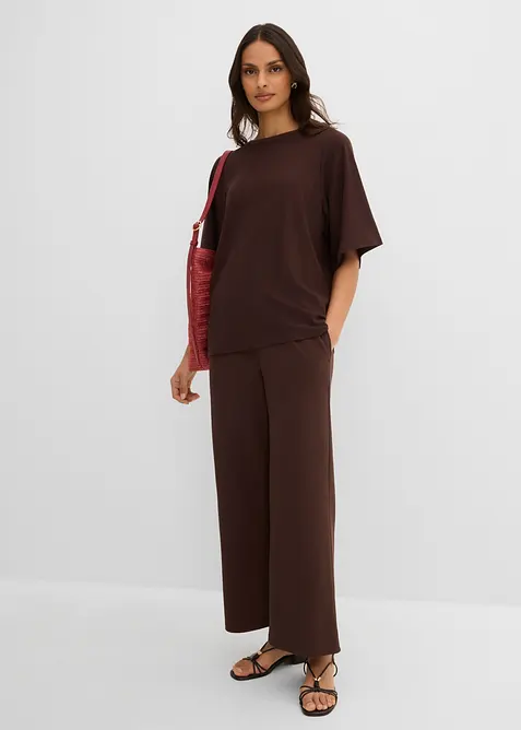 Ribbstickad topp i viskosmix, bonprix