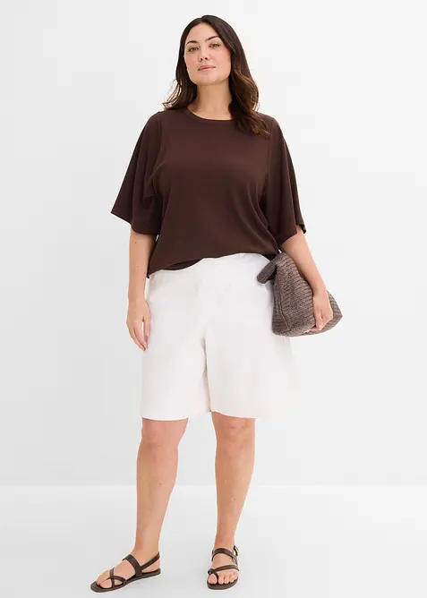 Ribbstickad topp i viskosmix, bonprix