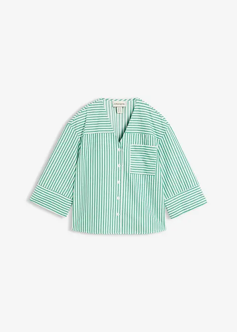 Randig blus i bomull, bonprix