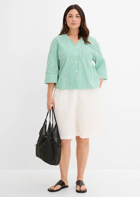 Randig blus i bomull, bonprix