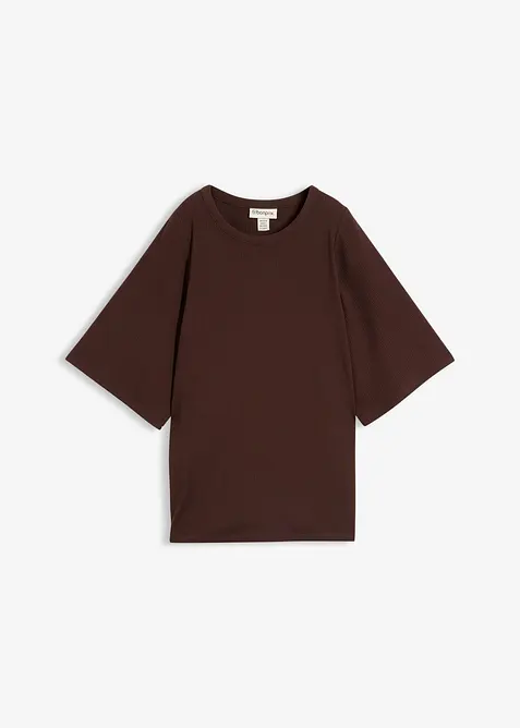 Ribbstickad topp i viskosmix, bonprix