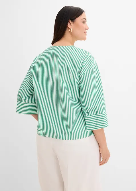 Randig blus i bomull, bonprix