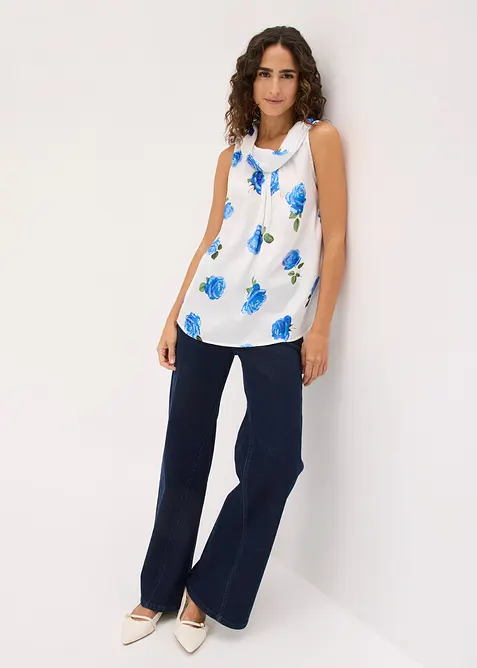 Linne av satin med mjukt fall, bonprix