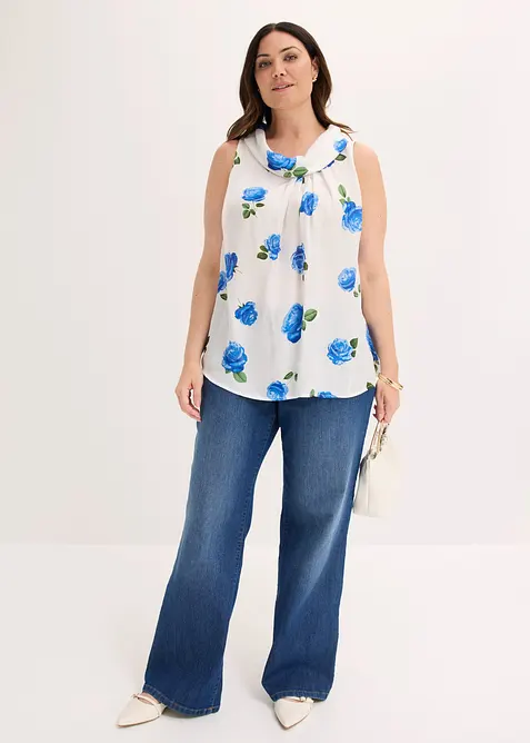 Linne av satin med mjukt fall, bonprix