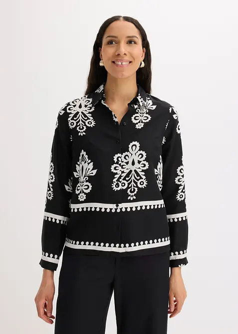 Blus av viskos med mjukt fall, bonprix