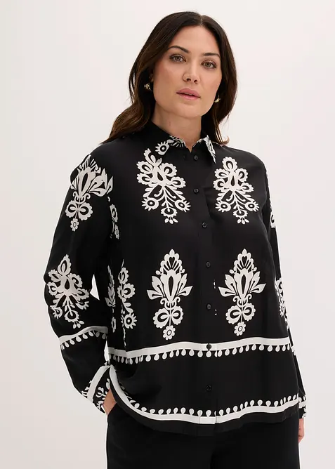 Blus av viskos med mjukt fall, bonprix